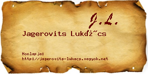 Jagerovits Lukács névjegykártya